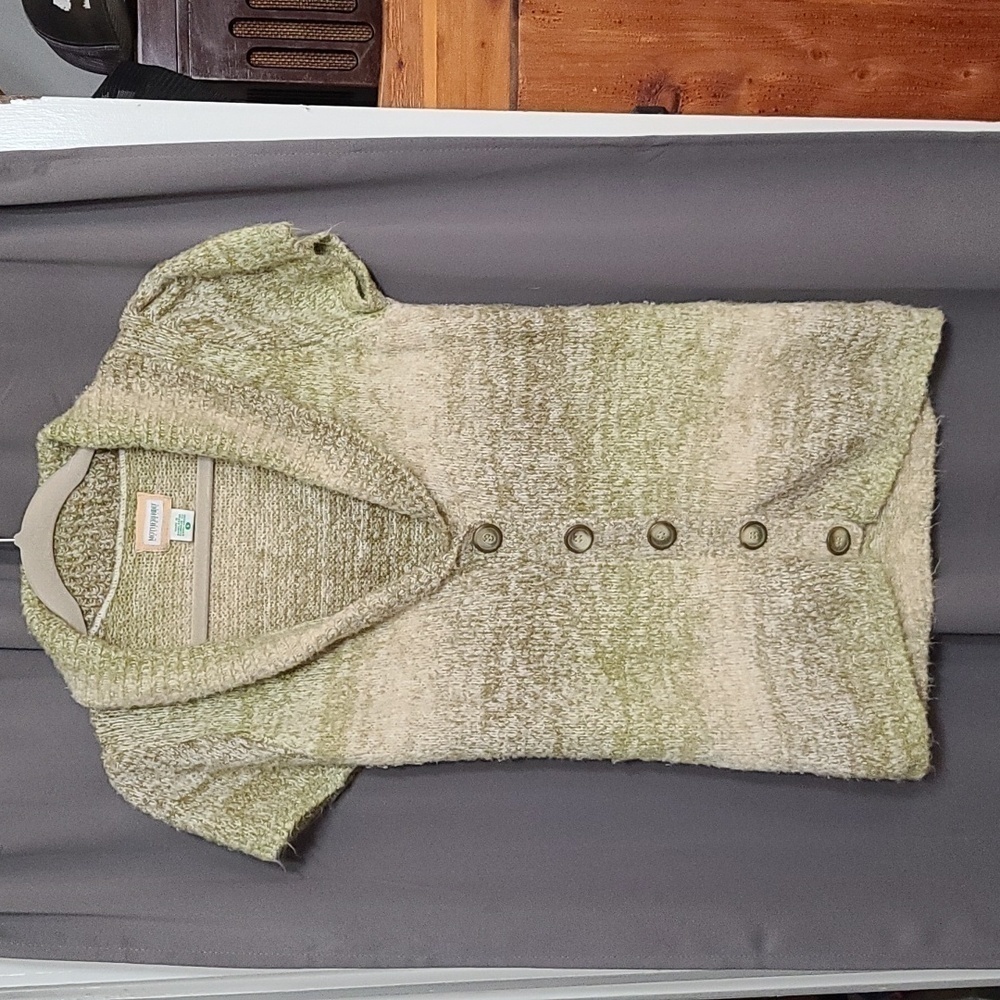 Motherhood Maternity Sweater Cardigan Tan/Sage Green Ombre Soft Size S EUC